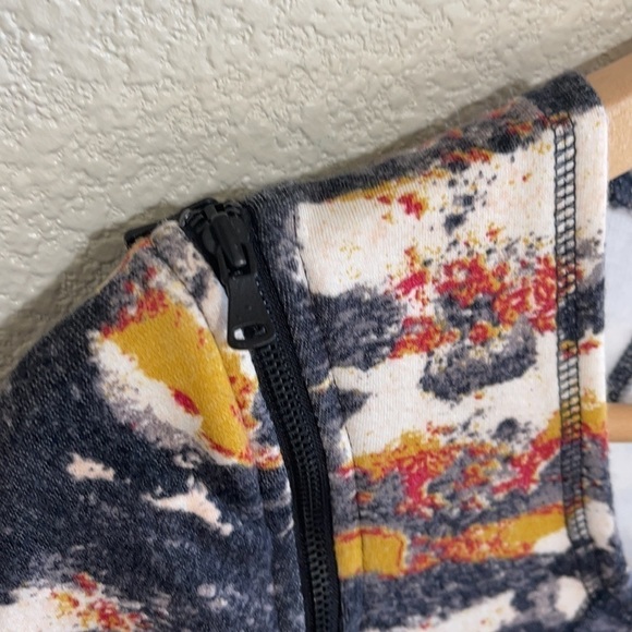 Rachel Roy Woman Art Deco Pattern Textile Long Zipper Sleeve Dress Size M - Picture 6 of 12